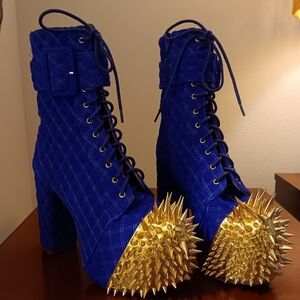 SUPER RARE Jeffrey Campbell Scotty Royal Blue Boots NIB